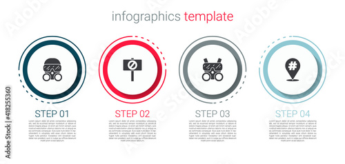 Set Gas mask, Protest, and . Business infographic template. Vector.