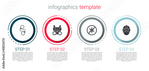 Set Handcuffs, Gas mask, Protest and Special forces soldier. Business infographic template. Vector.