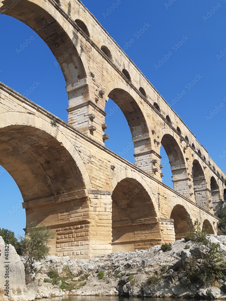Pont du Gard roman bridge in Provence in France