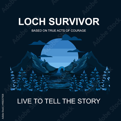 Lochness story Sole survivor Illustration good for shirt and fashion