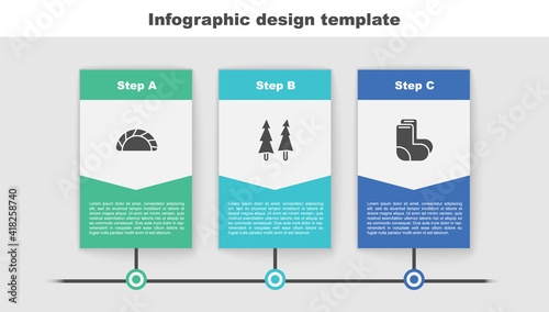 Set Dumpling, Christmas tree and Valenki. Business infographic template. Vector.