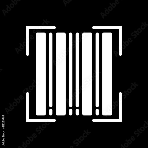 Bar code icon solid style vector