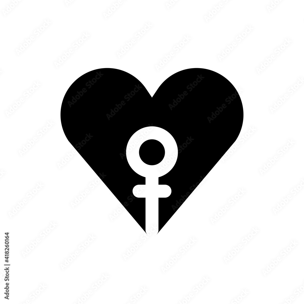 heart female icon solid style vector heart female icon solid style vector