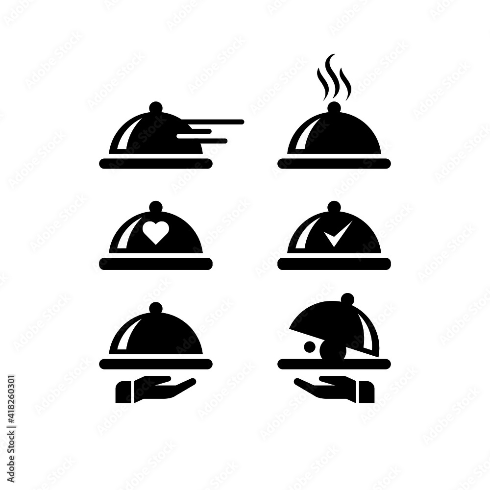 Fototapeta premium Food Icon Service Set Simple Design