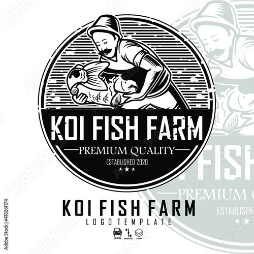 KOI FISH FARM LOGO TEMPLATE