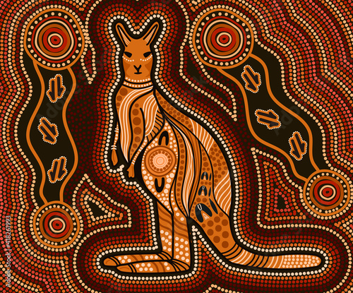 Aboriginal kangaroo painting