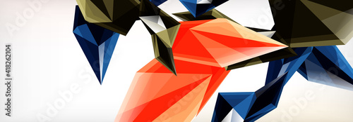 Vector 3d triangles and pyramids abstract background for business or technology presentations, internet posters or web brochure covers