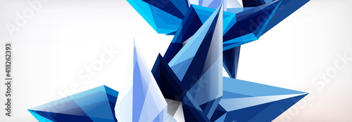 Vector 3d triangles and pyramids abstract background for business or technology presentations, internet posters or web brochure covers