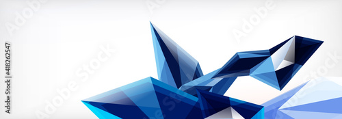 Vector 3d triangles and pyramids abstract background for business or technology presentations, internet posters or web brochure covers