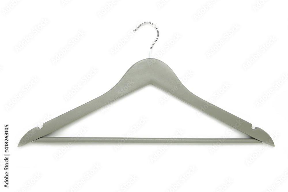 Grey coat hanger isolated on a white background Grey coat hanger isolated on a white background