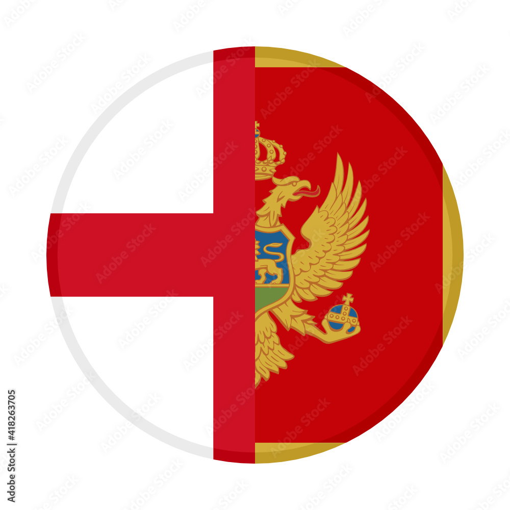 round icon with england and montenegro flags isolated on white background
round icon with england and montenegro flags isolated on white background