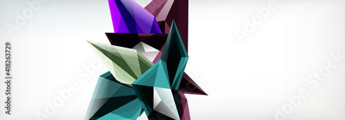 Vector 3d triangles and pyramids abstract background for business or technology presentations, internet posters or web brochure covers