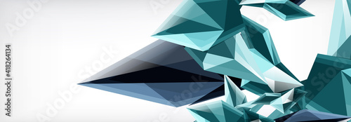 Vector 3d triangles and pyramids abstract background for business or technology presentations, internet posters or web brochure covers