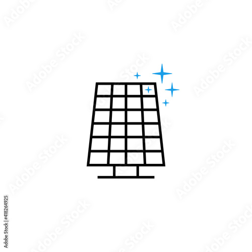 thin line solar panel cleaning logo