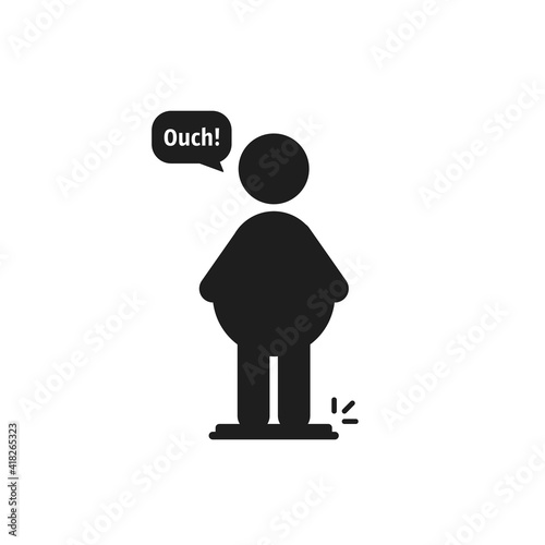 stick figure man on floor scales
