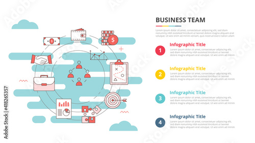 business team concept for infographic template banner with four point list information