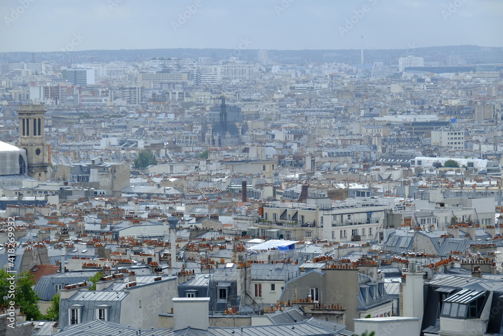 A view of Paris from Montmartre. july 2020