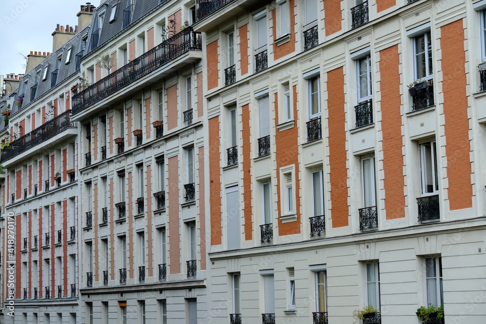 A facade in Montmartre. Paris, july 2020