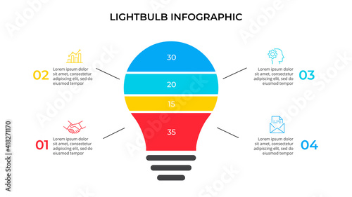 Business data visualization. Lightbulb chart. Vector business template for presentation. Creative concept for infographic