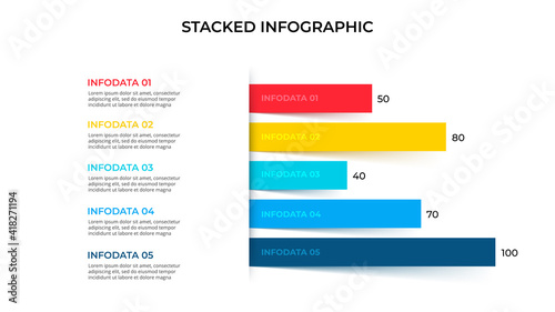 Business data visualization. Stacked bar chart. Vector business template for presentation. Creative concept for infographic