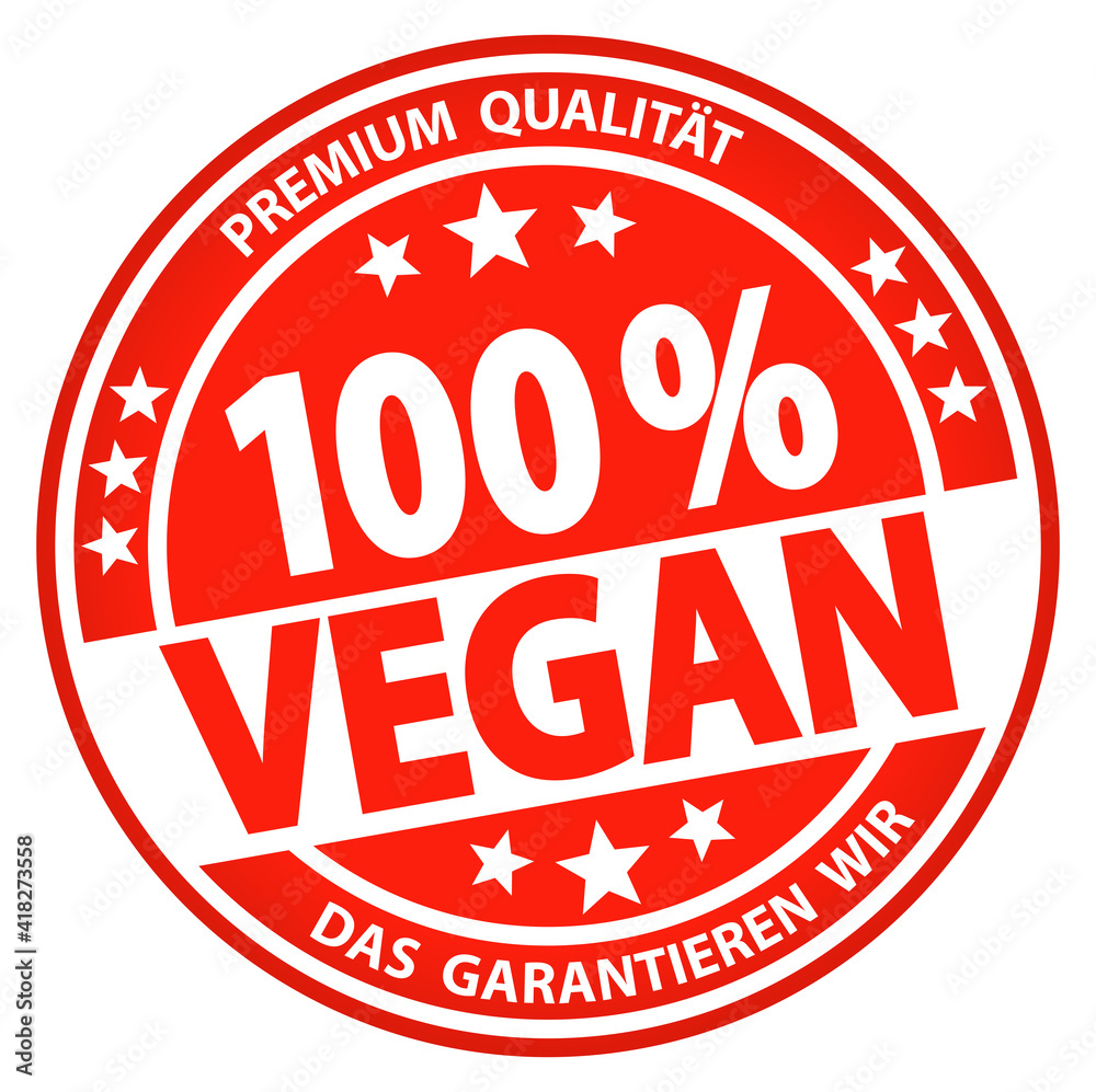 round business button - 100% vegan (german)