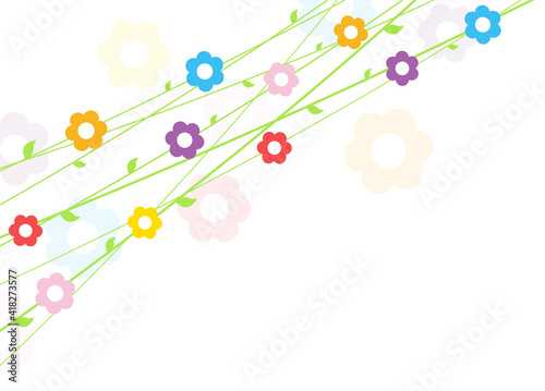 flowers on strings background for spring