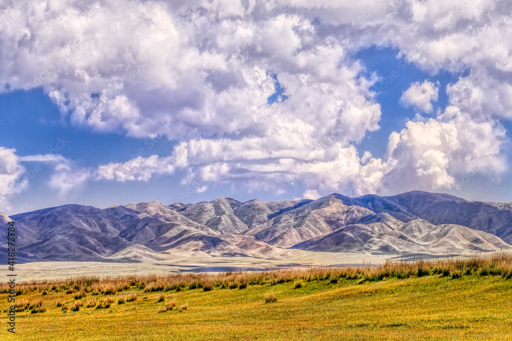 Amazing landscape with dramatic clouds in Qinghai Province, China