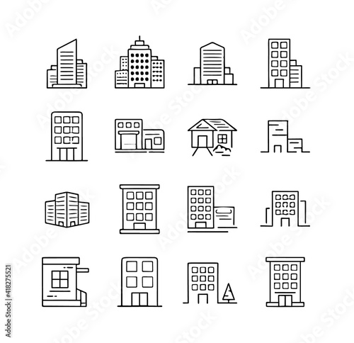 set of houses icons
