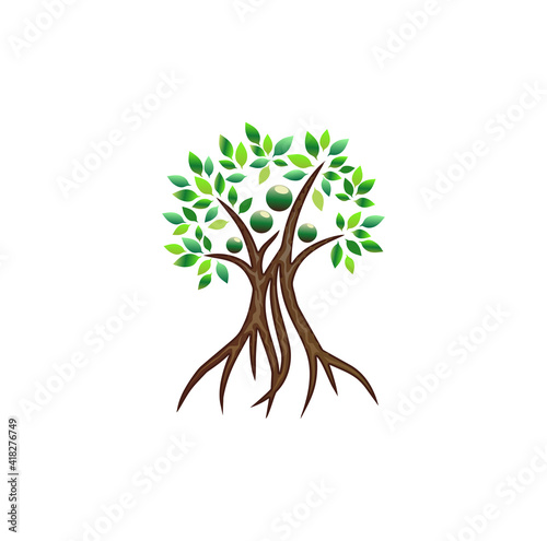 Family tree logo design vector isolated