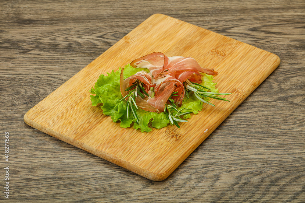 Sliced pork Jamon with rosemary Sliced pork Jamon with rosemary