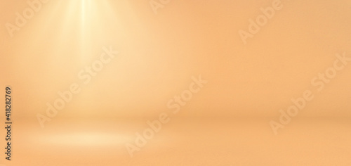 Fotografia abstract light brown gradient spotlight room texture background