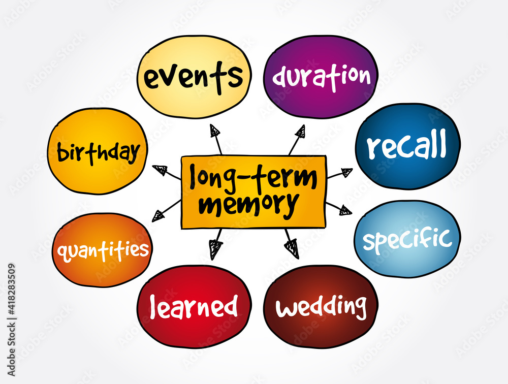 Long-term Memory mind map, concept for presentations and reports Long-term Memory mind map, concept for presentations and reports
