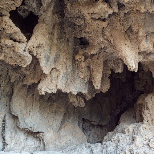 Detalles abstractos en la cueva de la Garita, cerca de la población de Chera, en la provincia de Valencia. Comunidad Valenciana. España. Europa