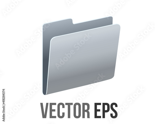 Vector classic gradient grey computer file folder icon with document