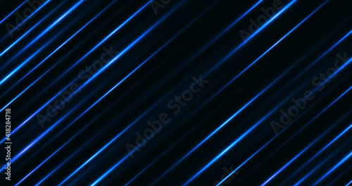 Obraz na płótnie Abstract technology bright background with blue laser rays lens flare light and lighting. Dynamic digital w salonie