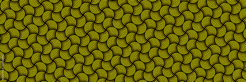 yellow abstract leafs swirl background