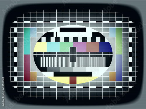 television test picture with scan lines