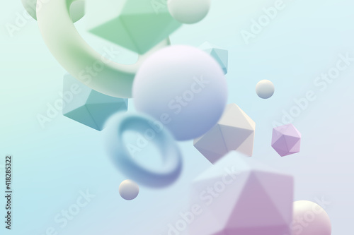 Composition Of Blurred And Clear Pastel Shapes Mockup