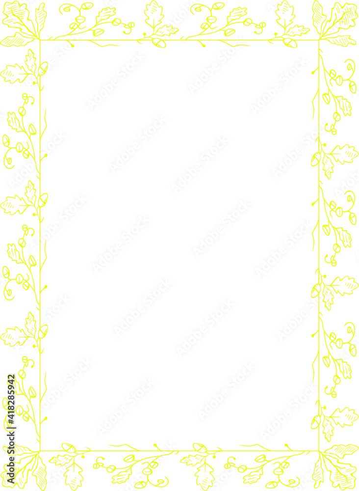rectangular yellow frame of plant ornament rectangular yellow frame of plant ornament