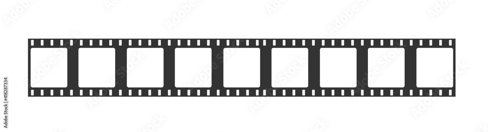 Obraz premium Cinema strip templates. Negative and strip, media filmstrip. Film roll, film 35mm, slide film set frame