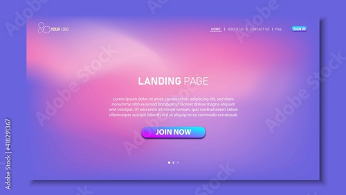 Minimalist landing page background. Website UI design background. Eps 10 vector