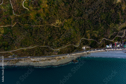 Beautiful view of the sea coast from a drone