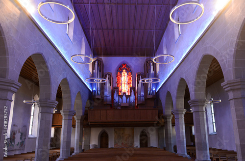 Innenansicht Stiftskirche St. Pelagius in Bischofszell im Kanton Thurgau photo