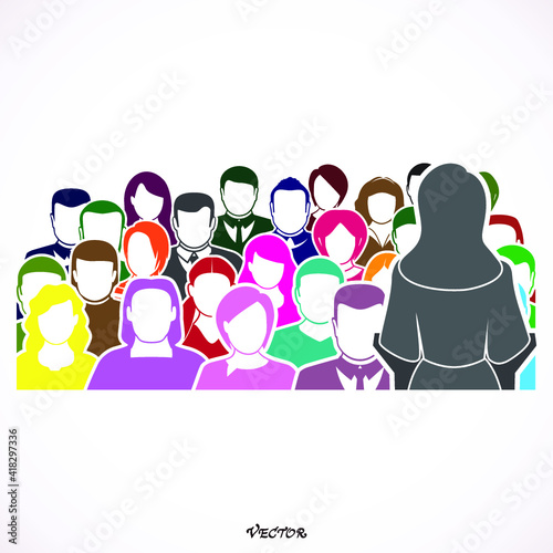 Conference. Speaker icon. Podium, public, speaker icon vector image. Can also be used for activities.