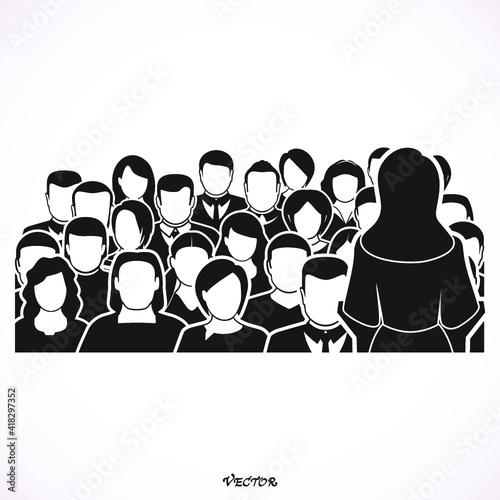 Conference. Speaker icon. Podium, public, speaker icon vector image. Can also be used for activities.
