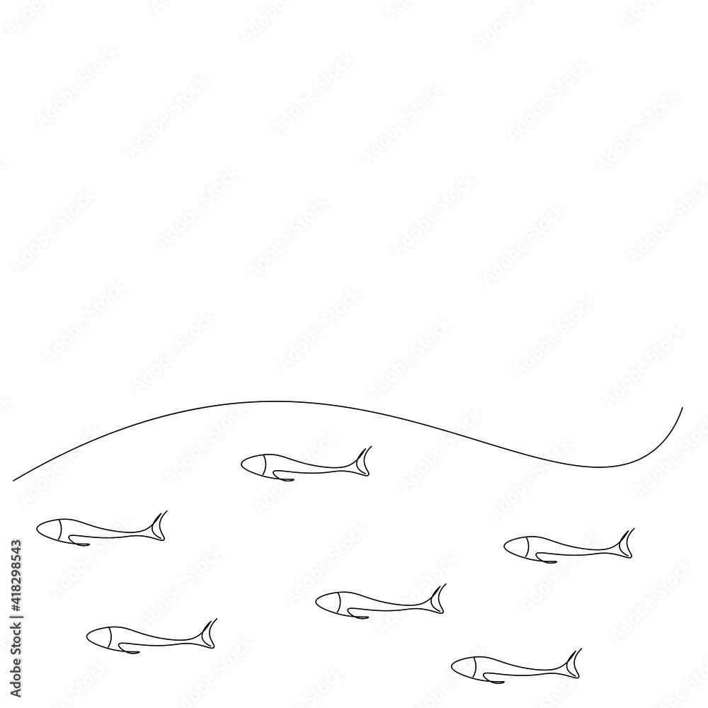 Fish on sea vector illustration Fish on sea vector illustration
