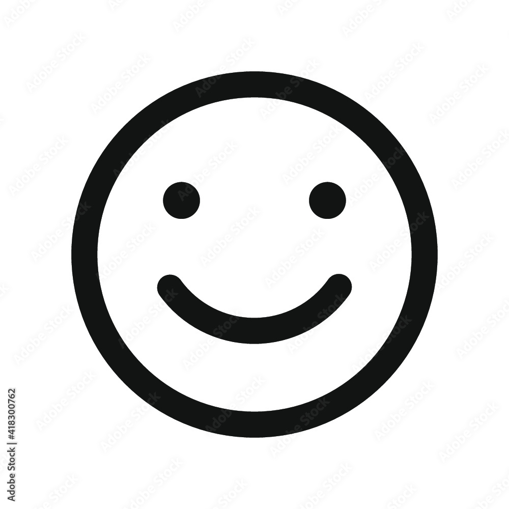 Vector illustration of emotions icon/ emoji on white background. Happy emoji icon. Vector illustration of emotions icon/ emoji on white background. Happy emoji icon.