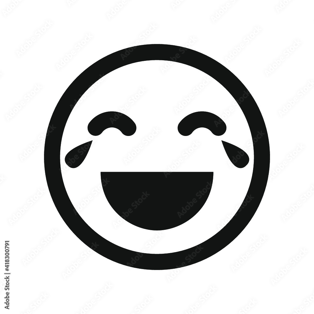 Vector illustration of emotions icon/ emoji on white background. Happy emoji icon.