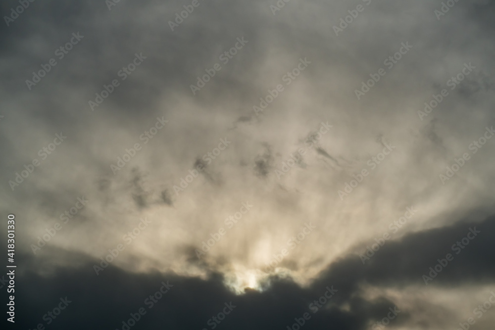 Fototapeta premium Dramatic dark sky at sunset
