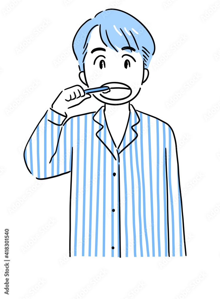 歯磨きをする男性